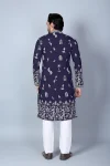 2DESIGNER CHANDERI SILK EMBROIDERY SEQUENCE WORK MEN’S KURTA PAYJAMAN WEDDING WEAR WHOLESALE PRICE ETHNIC GARMENT (12)