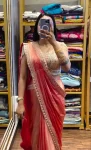 2DESIGNER FENDY SATIN EMBROIDERY SEQUENCE WORK READY TO WEAR SAREE WITH STITCHED BLOUSE PARTY WEAR WHOLESALE PRICE ETHNIC GARMENT (6)