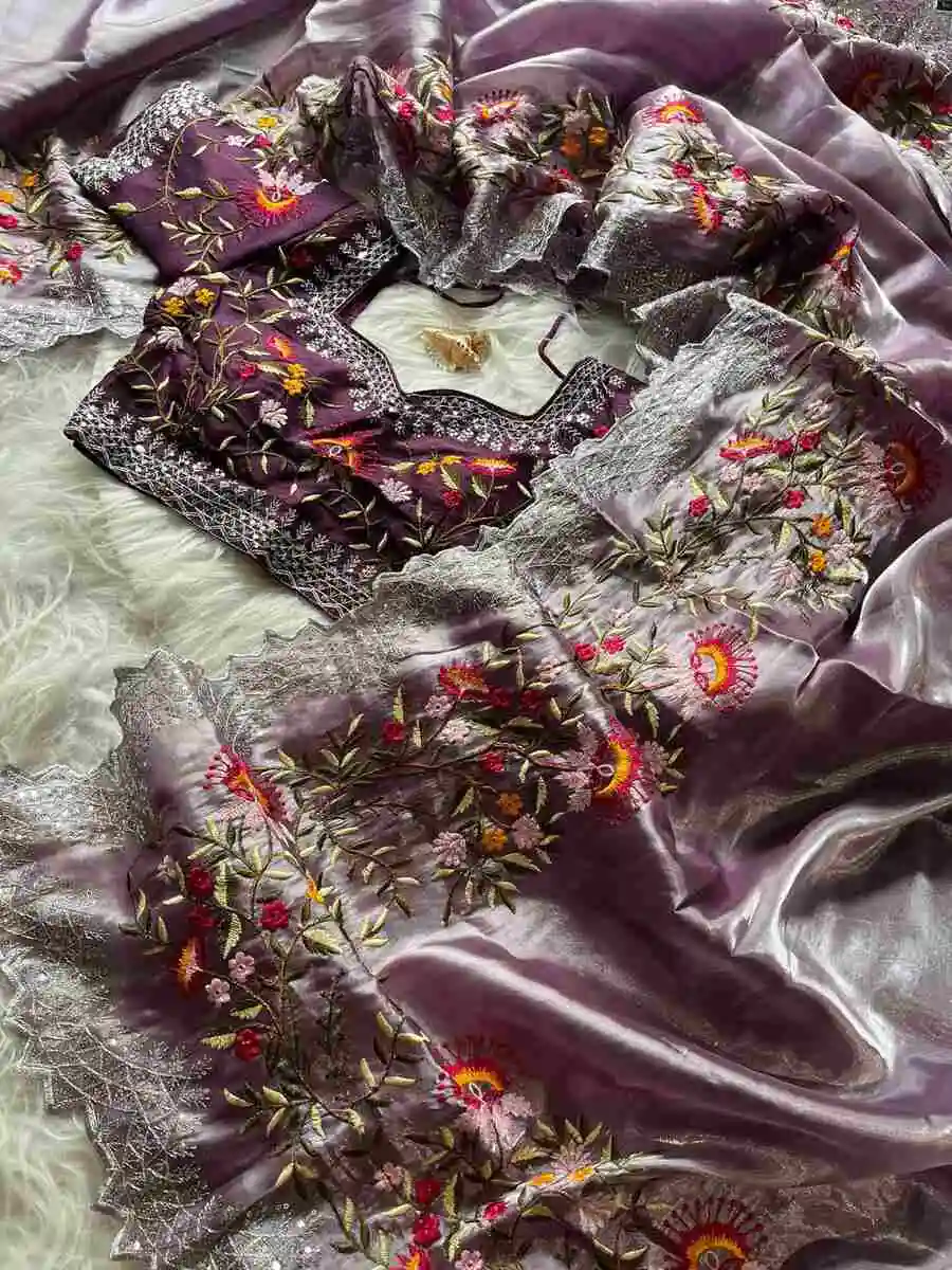 2DESIGNER GMY SATIN SEQUENCE ZARI AND ARCO BORDER WORK SAREE WITH STITCHED BLOUSE WEDDING WEAR WHOLESALE PRICE ETHNIC GARMENT (12)