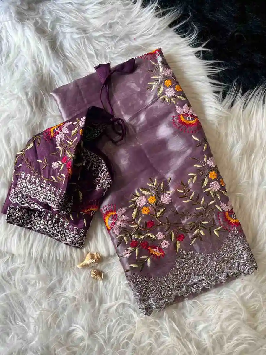 2DESIGNER GMY SATIN SEQUENCE ZARI AND ARCO BORDER WORK SAREE WITH STITCHED BLOUSE WEDDING WEAR WHOLESALE PRICE ETHNIC GARMENT (13)