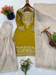 2DESIGNER JC SILK EMBROIDERY CODING DORI-SEQUENCE WORK WITH RIVET MOTI WORK TOP SHARARA WITH DUPATTA FESTIVE WEAR WHOLESALE PRICE ETHNIC GARMENT (16)