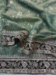 2DESIGNER MOSS SILK SEQUENCE AND ZARI EMBROIDERY WITH VELVET LACE BORDER WORK SAREE WITH UNSTITCHED BLOUSE WEDDING WEAR WHOLESALE PRICE ETHNIC GARMENT (16).jpg.webp