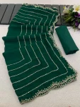 2DESIGNER SATIN CHIFFON EMBROIDERY 3 MM SEQUENCE WORK HEAVY BORDER WORK SAREE WITH UNSTITCHED BLOUSE FESTIVE WEAR WHOLESALE PRICE ETHNIC GARMENT (5)