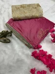 2DESIGNER VICHITRA SILK SEQUENCE EMBROIDERY WITH READYMADE LACE BORDER WORK SAREE WITH UNSTITCHED BLOUSE PARTY WEAR WHOLESALE PRICE ETHNIC GARMENT (12)