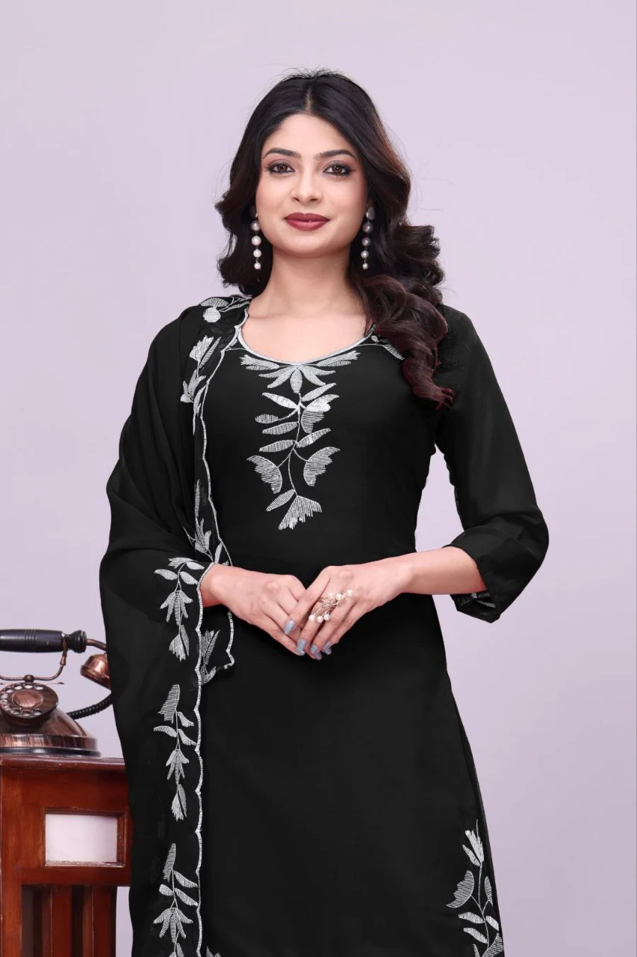 2FANCY GEORGETTE SEQUENCE EMBROIDERY WORK TOP SHARARA WITH DUPATTA FESTIVE WEAR WHOLESALE PRICE EHNIC GARMENT (15)