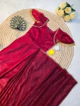 2FANCY SPACE SILK LACE BORDER WORK GOWN SAREE FESTIVE WEAR WHOLESALE PRICE ETHNIC GARMENT (8)