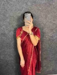2FANCY SPACE SILK LACE BORDER WORK GOWN SAREE FESTIVE WEAR WHOLESALE PRICE ETHNIC GARMENT (8)