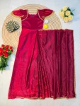 2FANCY SPACE SILK LACE BORDER WORK GOWN SAREE FESTIVE WEAR WHOLESALE PRICE ETHNIC GARMENT (8)