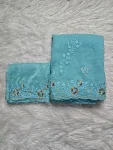 2MODERN CRUNCHY EMBROIDERY SEQUENCE WORK SAREE WITH UNSTITCHED BLOUSE FESTIVE WEAR WHOLESALE PRICE ETHNIC GARMENT (15)