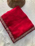 2MODERN FENDY CHIFFON BEADS EMBROIDERY LACE BORDER WORK SAREE WITH UNSTITCHED BLOUSE PARTY WEAR WHOLESALE PRICE ETHNIC GARMENT (10)