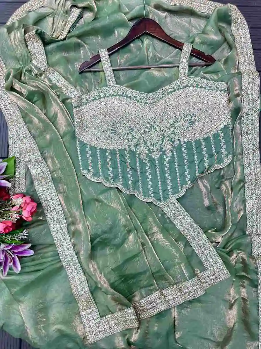 2MODERN FENDY SATIN EMBROIDERY SEQUENCE WORK READY TO WEAR SAREE WITH STITCHED BLOUSE PARTY WEAR WHOLESALE PRICE ETHNIC GARMENT (1)