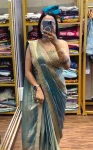 2MODERN FENDY SATIN EMBROIDERY SEQUENCE WORK READY TO WEAR SAREE WITH STITCHED BLOUSE PARTY WEAR WHOLESALE PRICE ETHNIC GARMENT (2)