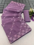 2MODERN GEORGETTE SILK SEQUENCE WORK ALL OVER WITH PIPING BORDER WORK SAREE WITH UNSTITCHED BLOUSE FESTIVE WEAR WHOLESALE PRICE ETHNIC GARMENT (14)