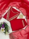2MODERN ROMAN EMBROIDERY WORK TOP BOTTOM WITH DUPATTA FESTIVE WEAR WHOLESALE PRICE ETHNIC GARMENT (14)