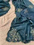 2MODERN SILK HANDWORK CUT DANA WITH ZARKAN DIAMOND CUT WORK BORDER WORK SAREE WITH UNSTITCHED BLOUSE PARTY WEAR WHOLESALE PRICE ETHNIC GARMENT (9)