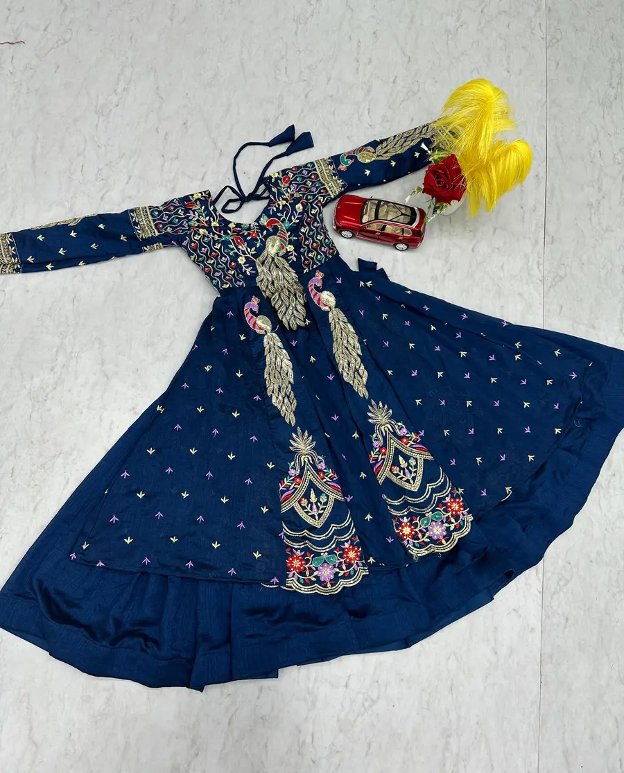 2MODERN VICHITRA THREAD AND SEQUENCE WORK KID'S TOP LEHENGA WEDDING WEAR WHOLESALE PRICE ETHNIC GARMENT(42)