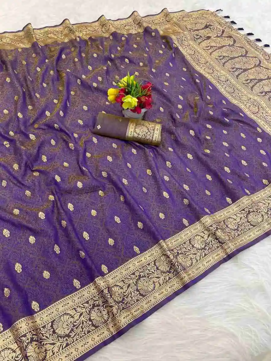 2NEW ARRIVAL BANARASI SILK ZARI WOVEN WORK SAREE WITH UNSTITCHED BLOUSE FESTIVE WEAR WHOLESALE PRICE ETHNIC GARMENT (1)