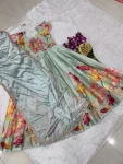 2NEW ARRIVAL CHINON SILK POSITION PRINT FOIL WORK KID’S GOWN WITH DUPATTA FESTIVE WEAR WHOLESALE PRICE ETHNIC GARMENT (2)