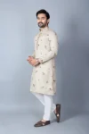 2NEW ARRIVAL KHADI SILK THREAD WORK MEN’S KURTA PAYJAMA FESTIVE WEAR WHOLESALE PRICE ETHNIC GARMENT (9)