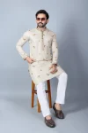 2NEW ARRIVAL KHADI SILK THREAD WORK MEN’S KURTA PAYJAMA FESTIVE WEAR WHOLESALE PRICE ETHNIC GARMENT (9)