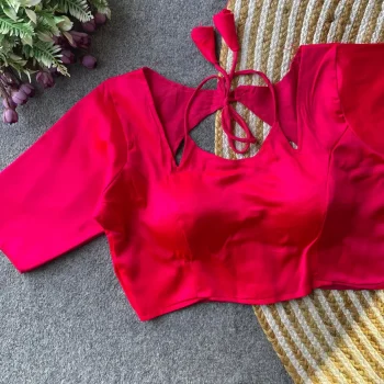 RICH LOOK MALAI SATIN PLAIN STITCHED BLOUSE RANI