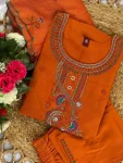 2RICH LOOK ROMAN SILK MULTI EMBROIDERY THREAD WITH HAND WORK TOP BOTTOM WITH DUPATTA FESTIVE WEAR WHOLESALE PRICE ETHNIC GARMENT (32)