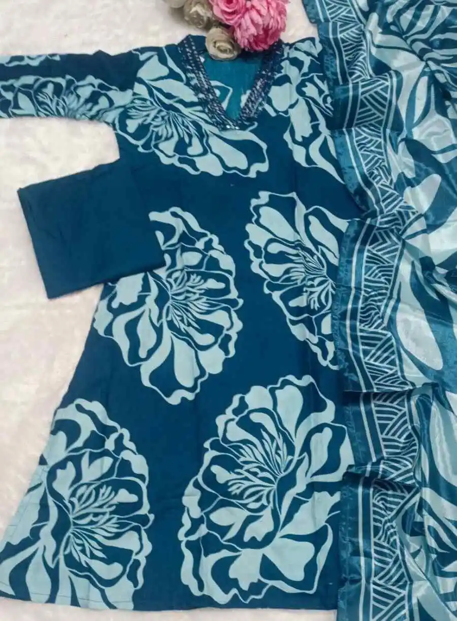 2RICH LOOK SLUB RAYON DIGITAL PRINTED PAPER MIRROR EMBROIDERY WORK TOP BOTTOM WITH DUPATTA FESTIVE WEAR WHOLESALE PRICE ETHNIC GARMENT (11)