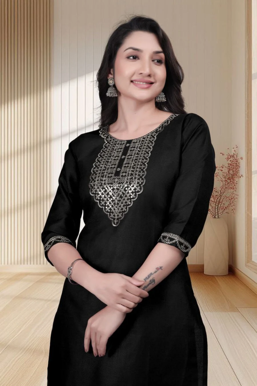 2RICH LOOK TESLA COTTON EMBROIDERY WORK ONLY KURTI DAILY WEAR WHOLESALE PRICE ETHNIC GARMENT (7)