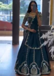 RICH LOOK CHINON EMBROIDERY THREAD AND SEQUENCE WORK LEHENGA CHOLI WITH DUPATTA MORPICH