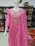 34FANCY MUL CHANDERI CODING AND SEQUENCE AND LACE WORK TOP BOTTOM WITH DUPATTA FESTIVE WEAR WHOLESALE PRICE ETHNIC GARMENT (18)