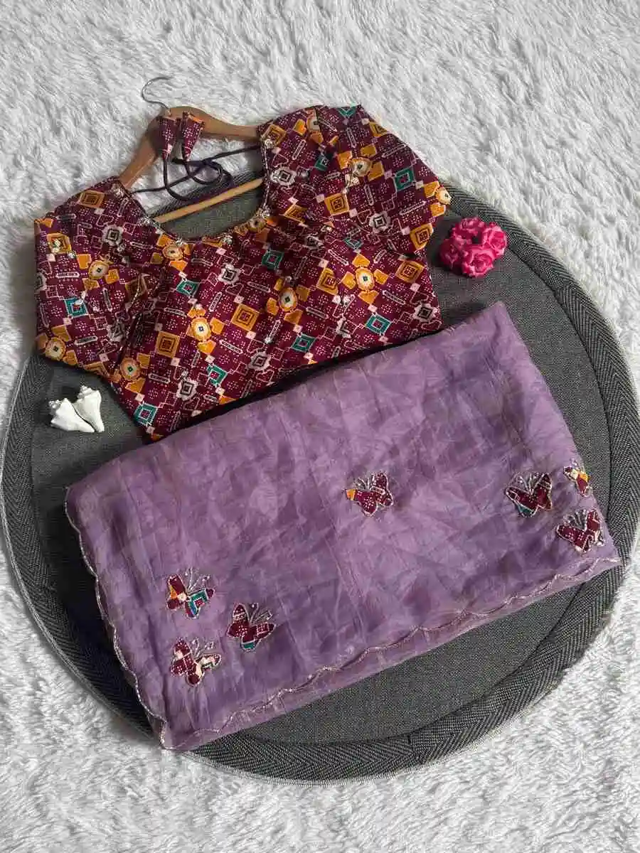 3DESIGNER GOLD CRUSH PATOLA HANDWORK CUTDANA BUTTERFLY BUTTA WORK SAREE WITH UNSTITCHED BLOUSE WEDDING WEAR WHOLESALE PRICE ETHNIC GARMENT (8)