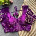 DESIGNER ZC MULTI SEQUENCE WORK STITCHED BLOUSE PURPLE