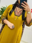 3FANCY RAYON SLUB APPLIQUE WORK TOP BOTTOM WITH DUPATTA FESTIVE WEAR WHOLESALE PRICE ETHNIC GARMENT (8)