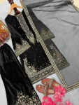 3FANCY VELVET EMBROIDERY 5 MM SEQUENCE WORK TOP PALAZZO WITH DUPATTA FESTIVE WEAR WHOLESALE PRICE ETHNIC GARMENT (8)