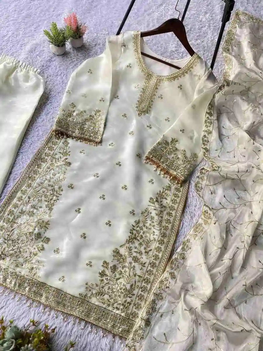 3MODERN GMY SILK SEQUENCE EMBROIDERY WORK TOP PALAZZO WITH DUPATTA FESTIVE WEAR WHOLESALE PRICE ETHNIC GARMENT (7)