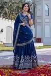 MODERN VICHITRA EMBROIDERY SEQUENCE & THREAD WORK LEHENGA CHOLI WITH DUPATTA BLUE