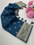 3NEW ARRIVAL BANARASI SILK ZARI WOVEN WORK SAREE WITH UNSTITCHED BLOUSE FESTIVE WEAR WHOLESALE PRICE ETHNIC GARMENT (8)