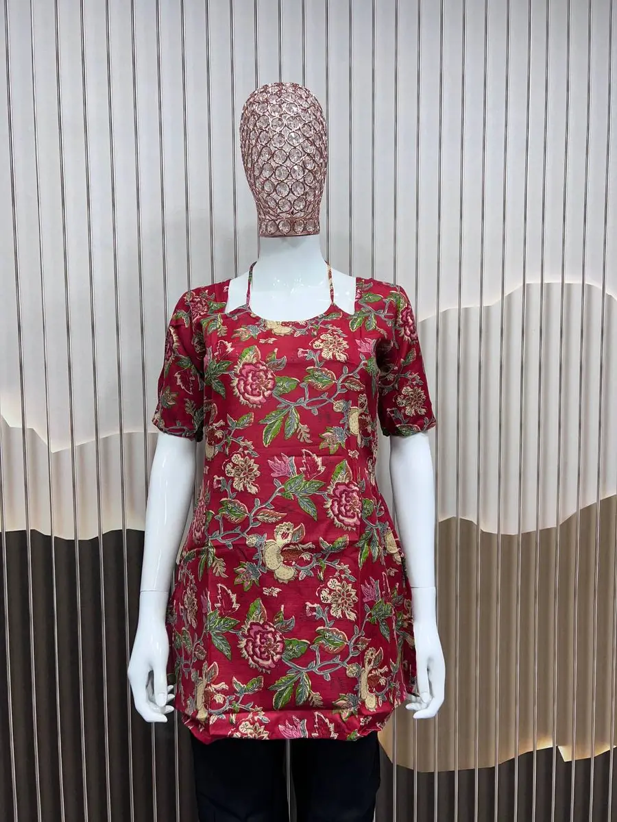 3NEW ARRIVAL COTTON FLORAL PRINT WORK ONLY TOP DAILY WEAR WHOLESALE PRICE ETHNIC GARMENT (13)