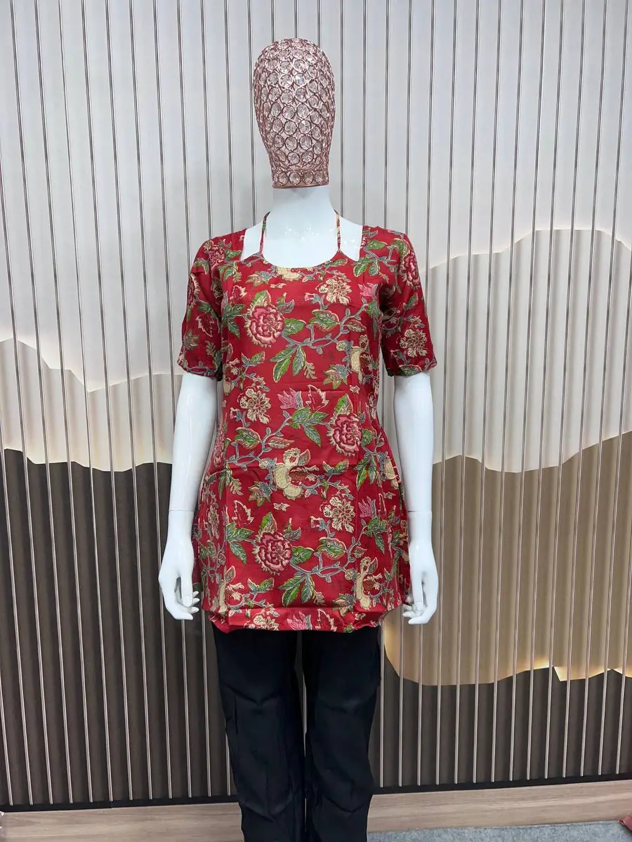 3NEW ARRIVAL COTTON FLORAL PRINT WORK ONLY TOP DAILY WEAR WHOLESALE PRICE ETHNIC GARMENT (14)