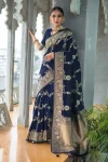 3NEW ARRIVAL LICHI SILK RICH PALLU & JACQUARD WORK SAREE WITH UNSTITCHED BLOUSE FESTIVE WEAR WHOLESALE PRICE ETHNIC GARMENT (8)