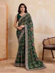 3RICH LOOK GEORGETTE BANDHEJ PRINT WITH CUTWORK LACE BORDER WORK SAREE WITH UNSTITCHED BLOUSE FESTIVE WEAR WHOLESALE PRICE ETHNIC GARMENT (16)