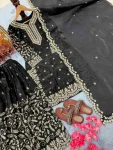 3RICH LOOK JIMMY CHOO EMBROIDERY 3MM SEQUENCE & CODING DORI WORK WITH MOTI HAND WORK TOP PALAZZO WITH DUPATTA FESTIVE WEAR WHOLESALE PRICE ETHNIC GARMENT (10).jpg