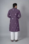4DESIGNER CHANDERI SILK EMBROIDERY SEQUENCE WORK MEN’S KURTA PAYJAMA FESTIVE WEAR WHOLESALE PRICE ETHNIC GARMENT (2)