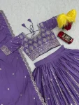 4DESIGNER CREPE SILK EMBROIDERY SEQUENCE WORK LEHENGA CHOLI WITH DUPATTA WEDDING WEAR WHOLESALE PRICE ETHNC GARMENT (17)