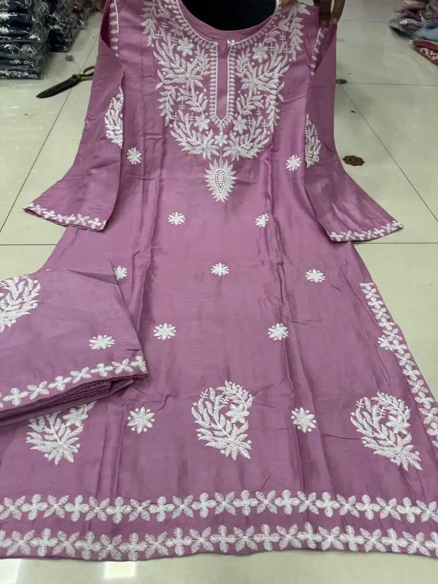 4DESIGNER RAYON COTTON EMBROIDERY WORK KURTI PALAZZO SET DAILY WEAR WHOLESALE PRICE ETHNIC GARMENT (2)