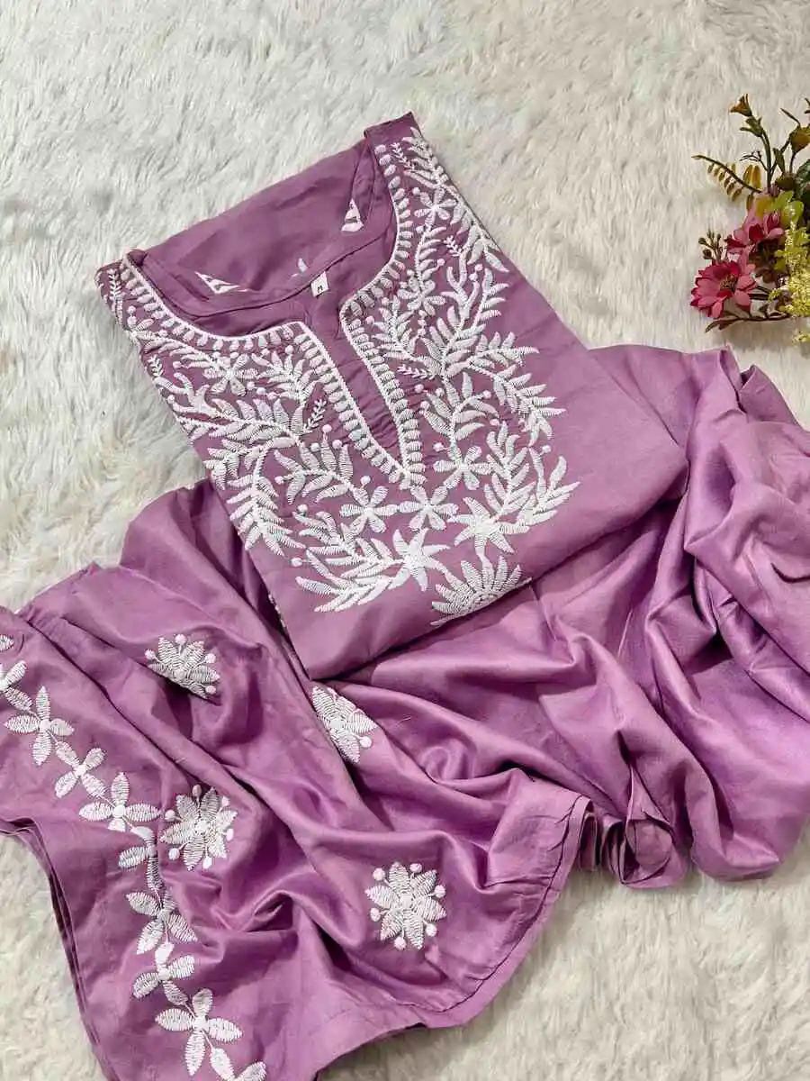 4DESIGNER RAYON COTTON EMBROIDERY WORK KURTI PALAZZO SET DAILY WEAR WHOLESALE PRICE ETHNIC GARMENT (4)