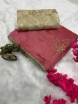 4DESIGNER VICHITRA SILK SEQUENCE EMBROIDERY WITH READYMADE LACE BORDER WORK SAREE WITH UNSTITCHED BLOUSE PARTY WEAR WHOLESALE PRICE ETHNIC GARMENT (6)