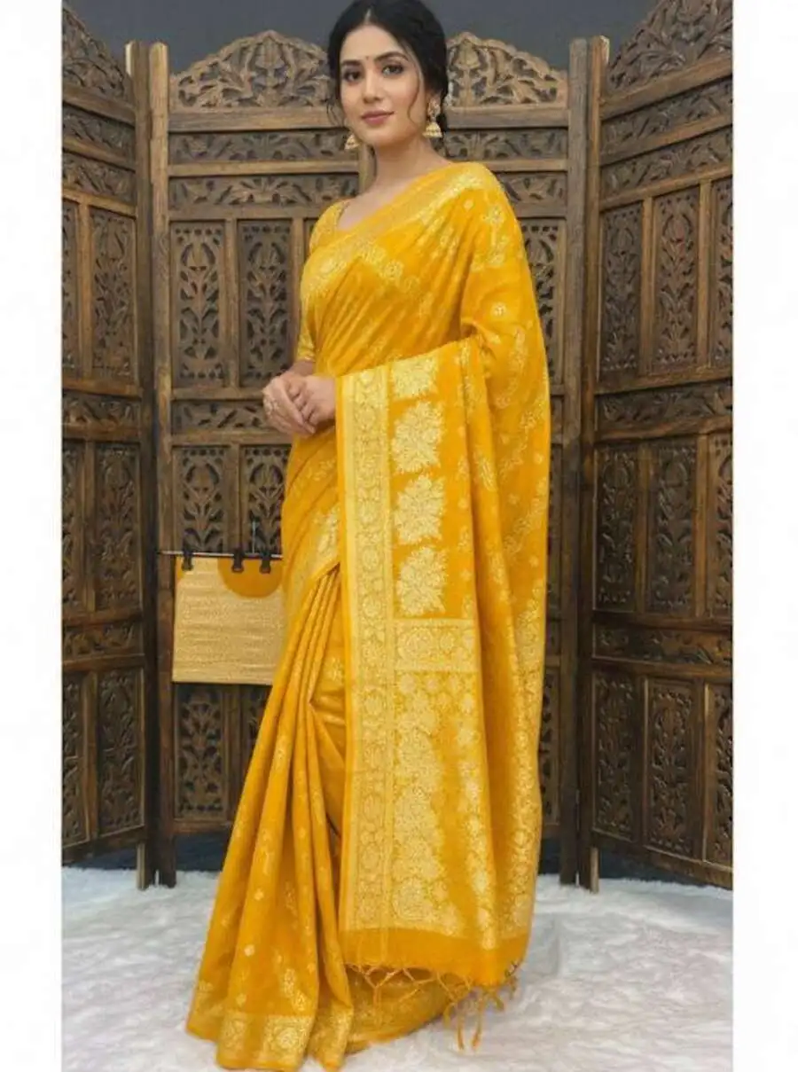 4FANCY DOLA SILK ZARI & MEENAKARI WOVEN PALLU WITH BORDER WORK SAREE WITH UNSTITCHED BLOUSE FESTIVE WEAR WHOLESALE PRICE ETHNIC GARMENT (4)