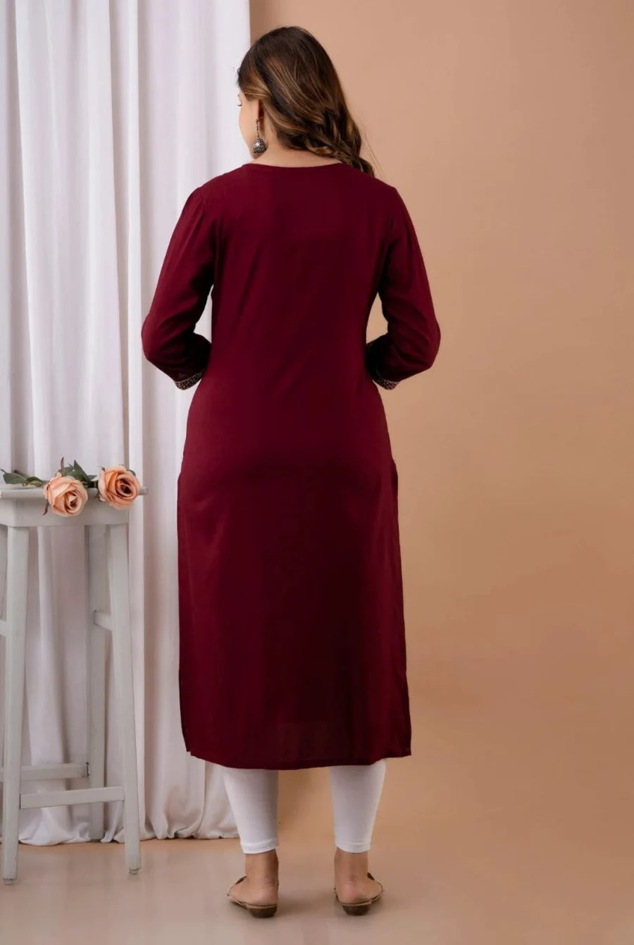 4FANCY RAYON EMBROIDERY WORK KURTI DAILY WEAR WHOLESALE PRICE ETHNIC GARMENT (15)