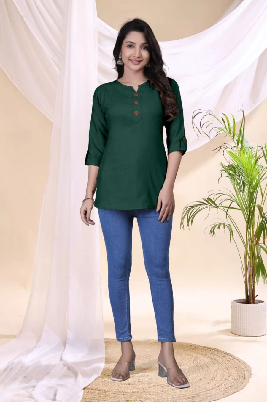 4FANCY TESLA COTTON FRONT SIDE BUTTON WORK ONLY TOP DAILY WEAR WHOLESALE PRICE ETHNIC GARMENT (19)